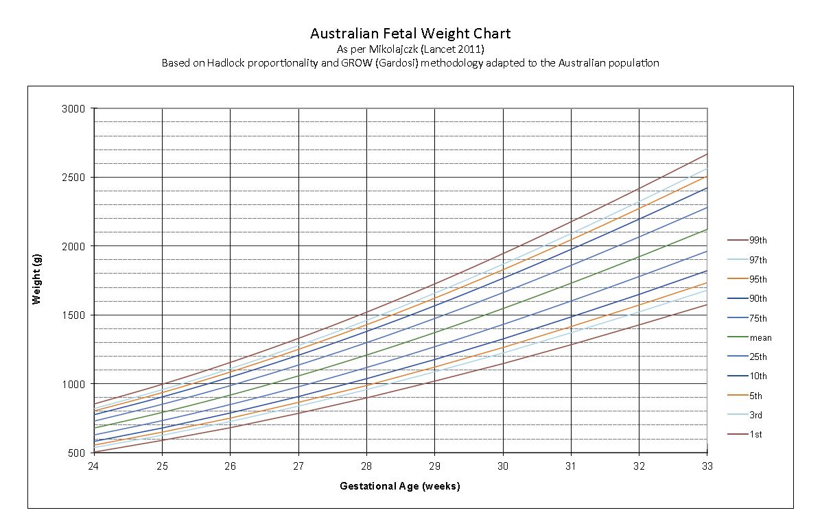 Fetal Growth And Weight Chart
