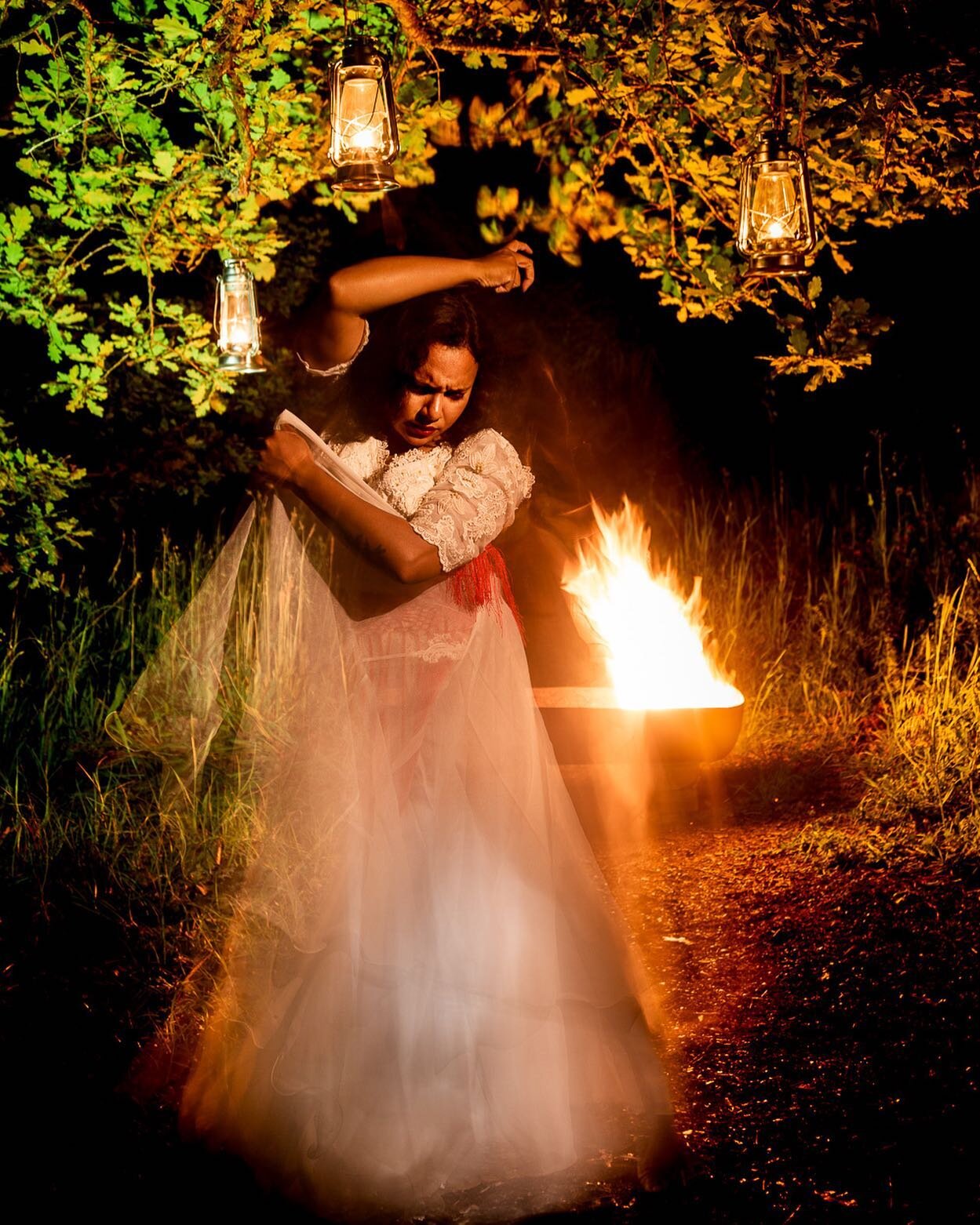 Constellations. This is  Ch&eacute; @che_adams_16 flamenco dancer. She&rsquo;s performing in the forest in the strange, beautiful experience that is Constellations. Check it out between now and 19 November at Spier @spierwinefarm Again thanks to dire