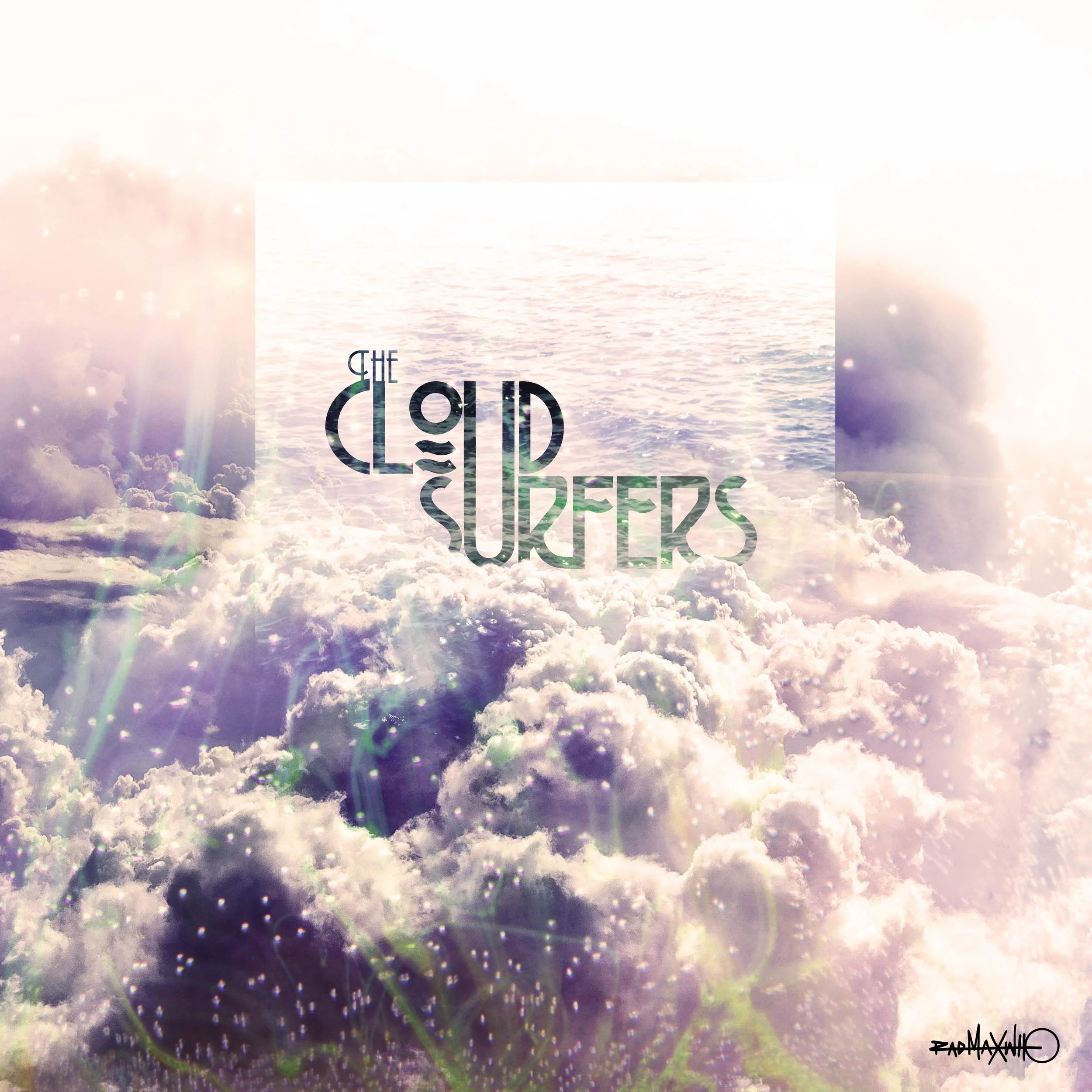 'The Cloud Surfers' Album Artwork - Digital Collage Cover Artwork and Logo for 'The Cloud Surfers' Album. 1 of 4 cover designs all made for the band.