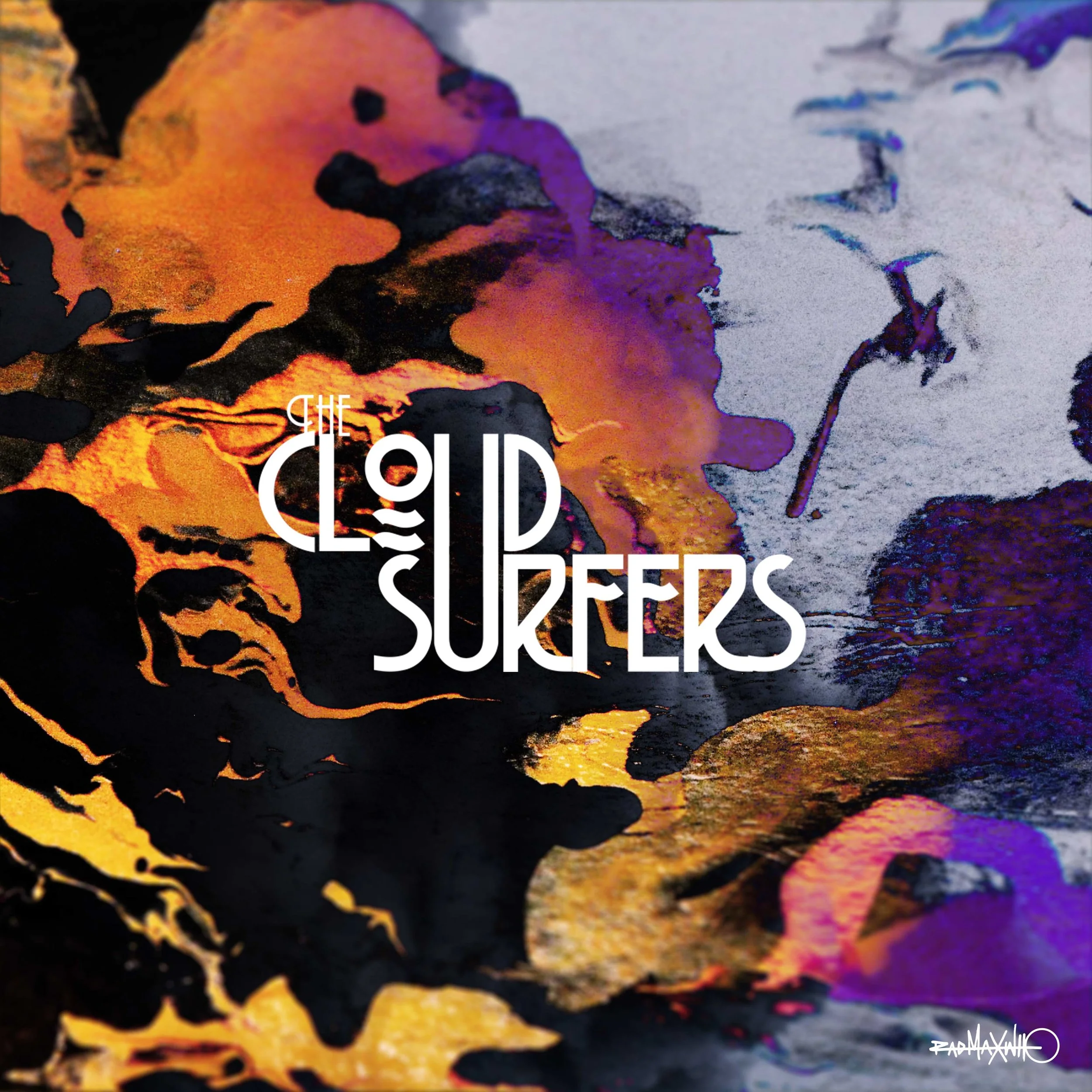 'The Cloud Surfers' Album Cover - Digital Collage Cover Artwork and Logo for 'The Cloud Surfers' Album. 1 of 4 cover designs all made for the band.