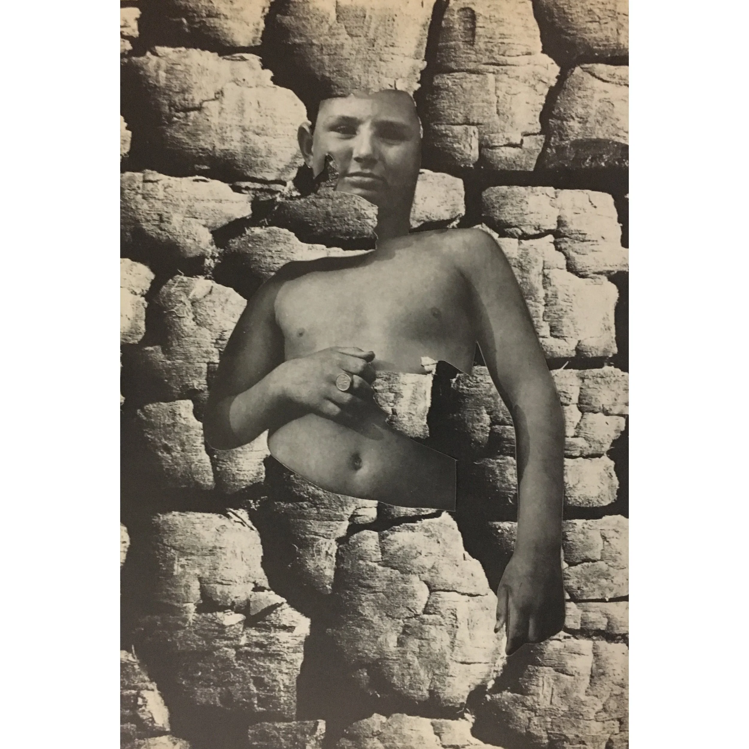 'hug me' - Handmade Collage on paper