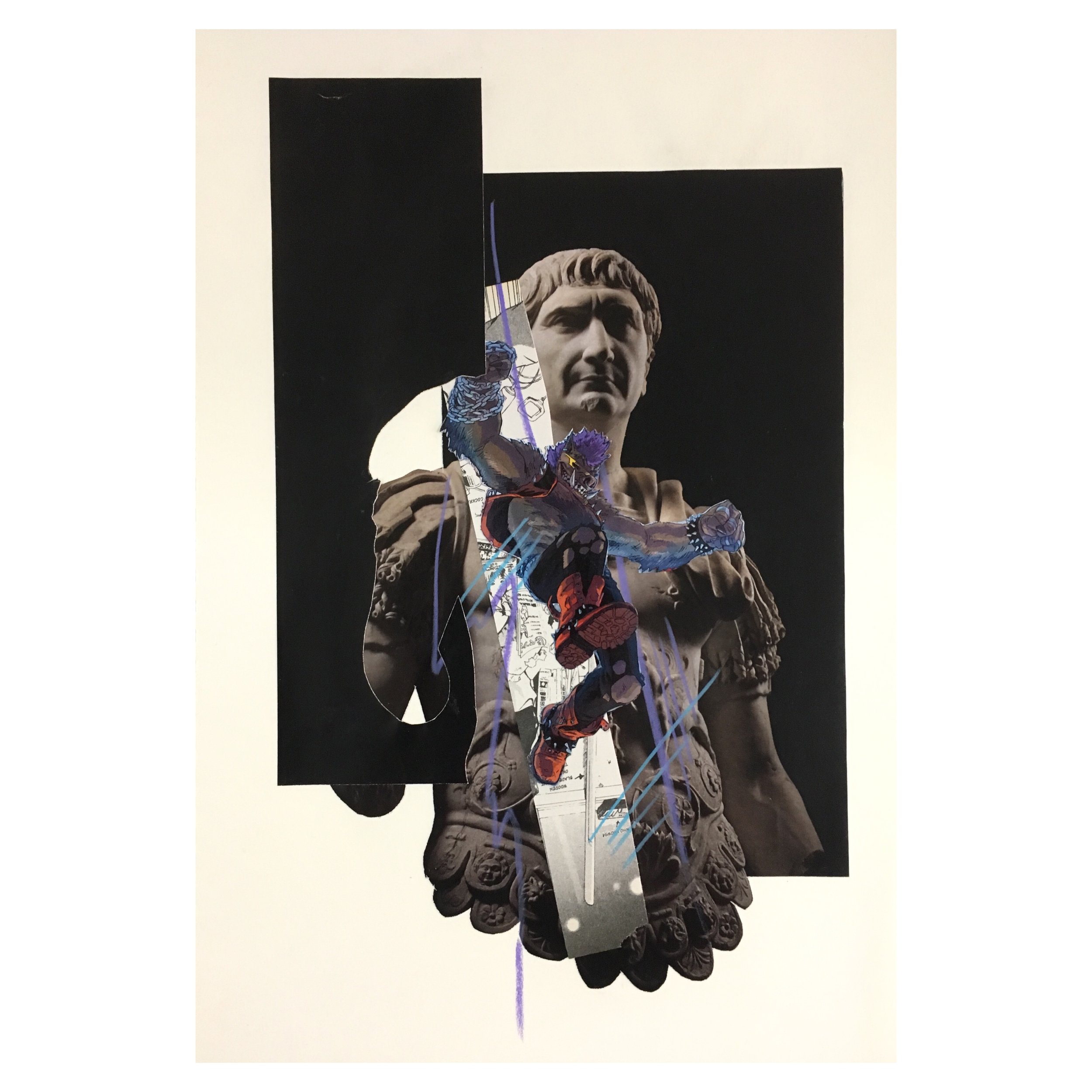 COLLAGE AND CRAYON On Paper - 21 x 29.7