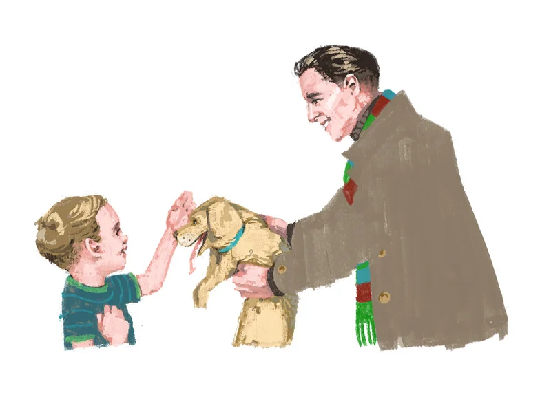 Dad presents his son with a golden puppy&nbsp;for Out There / Fererro Rocher by Marc Aspinall