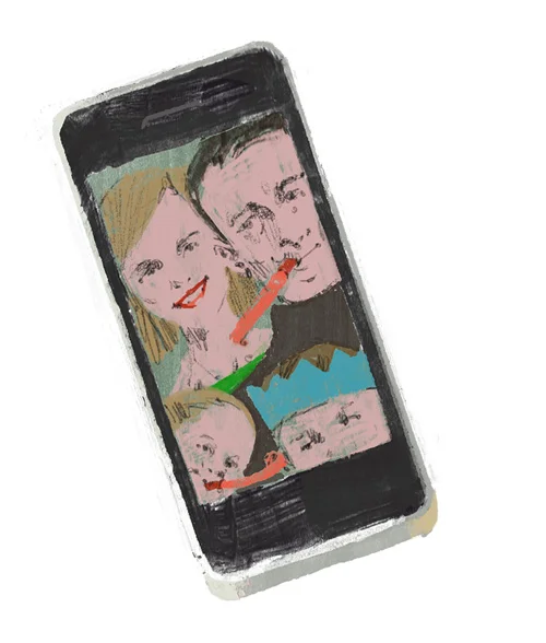 "smile!" the family take a selfie for Out There / Fererro Rocher by Marc Aspinall