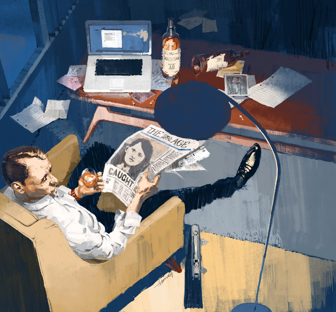 Peter Carey's protagonist nods off in his high rise, Melbourne apartment for The FT Weekend by Marc Aspinall