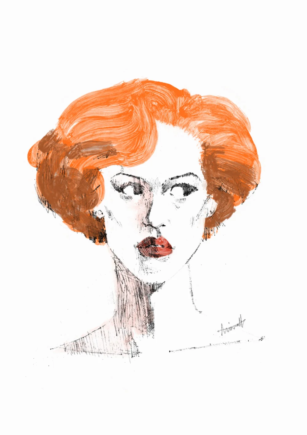 Pretty in Pink, Portrait of Molly Ringwald by Marc Aspinall
