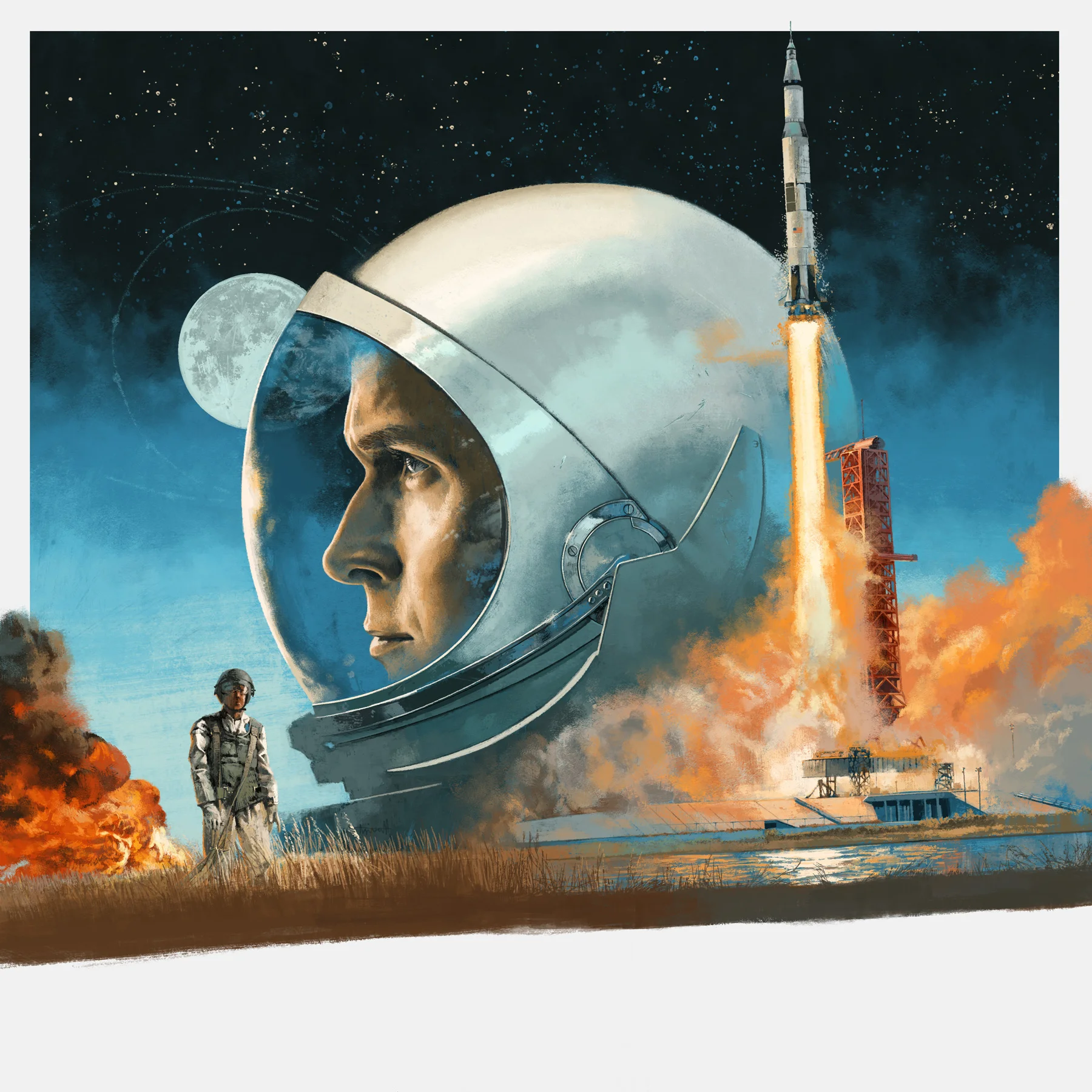First Man Vinyl artwork for Mondo by Marc Aspinall
