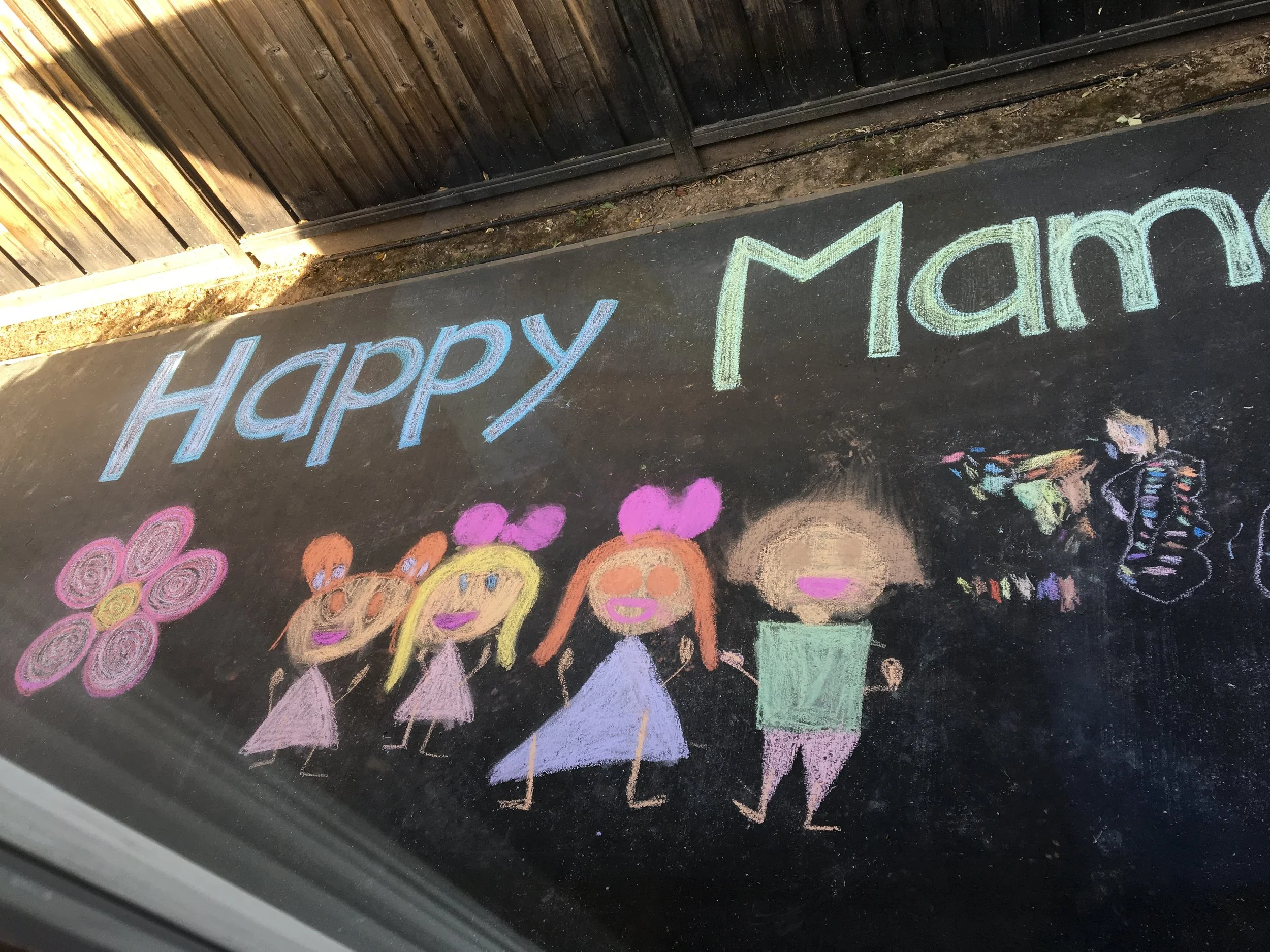 Colored chalk, age 7 &3