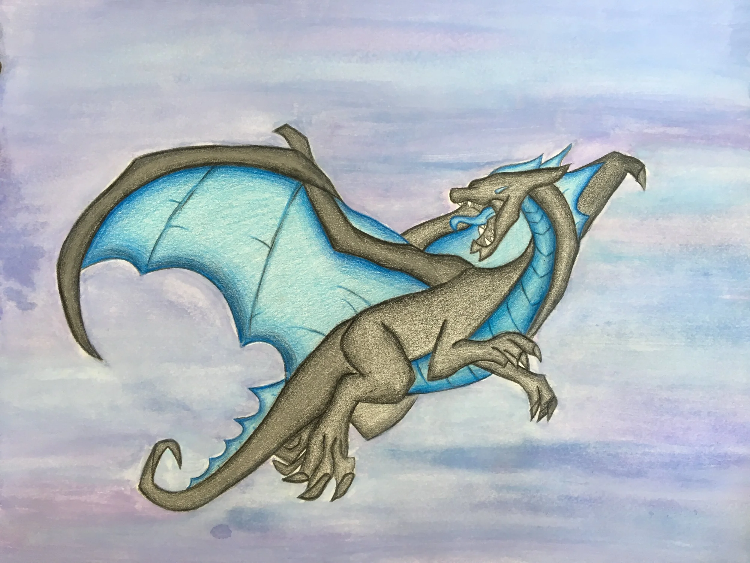 Color pencils and water paint, age 12