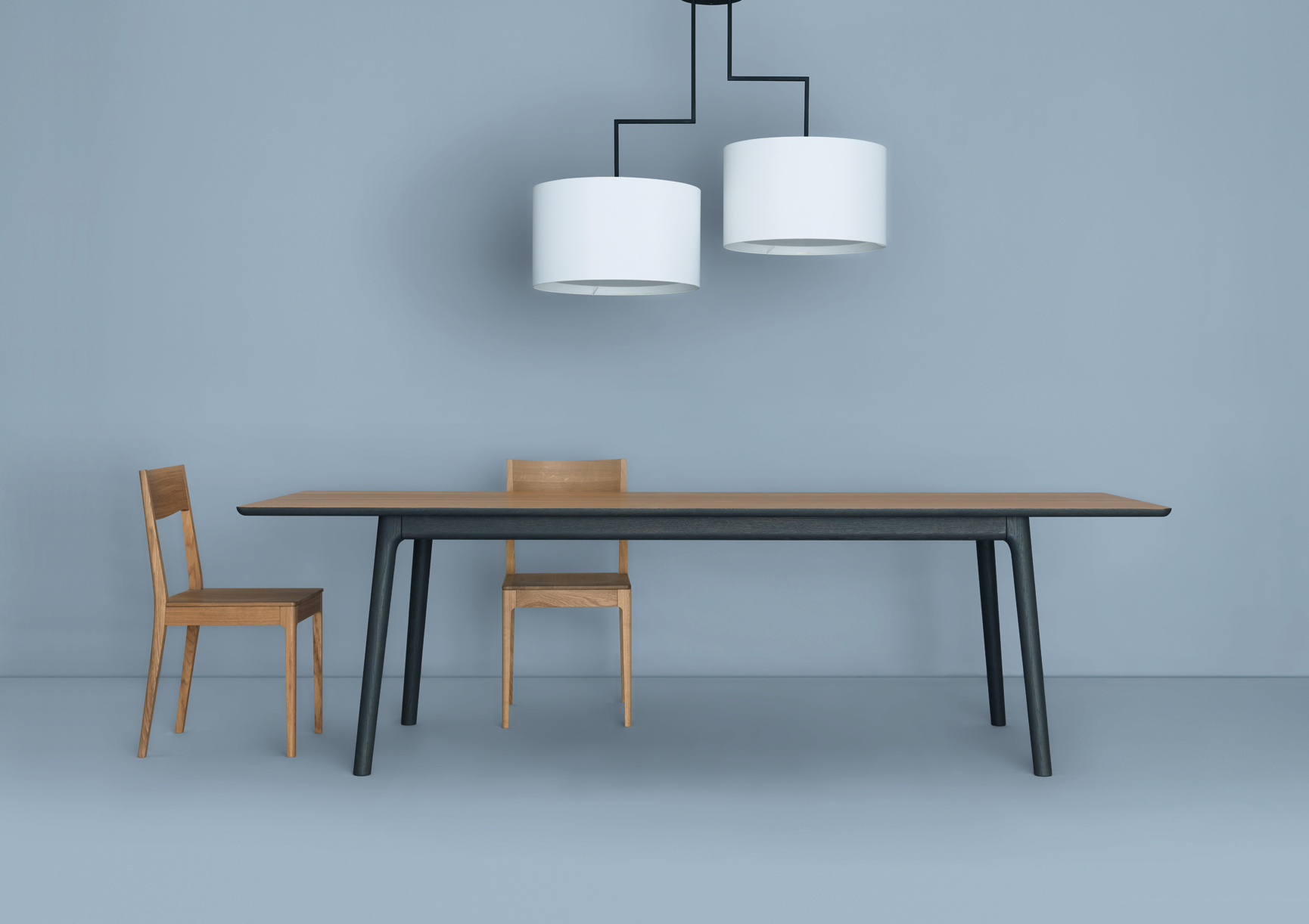 Zeitraum Noon Chandelier with E8 Dining table