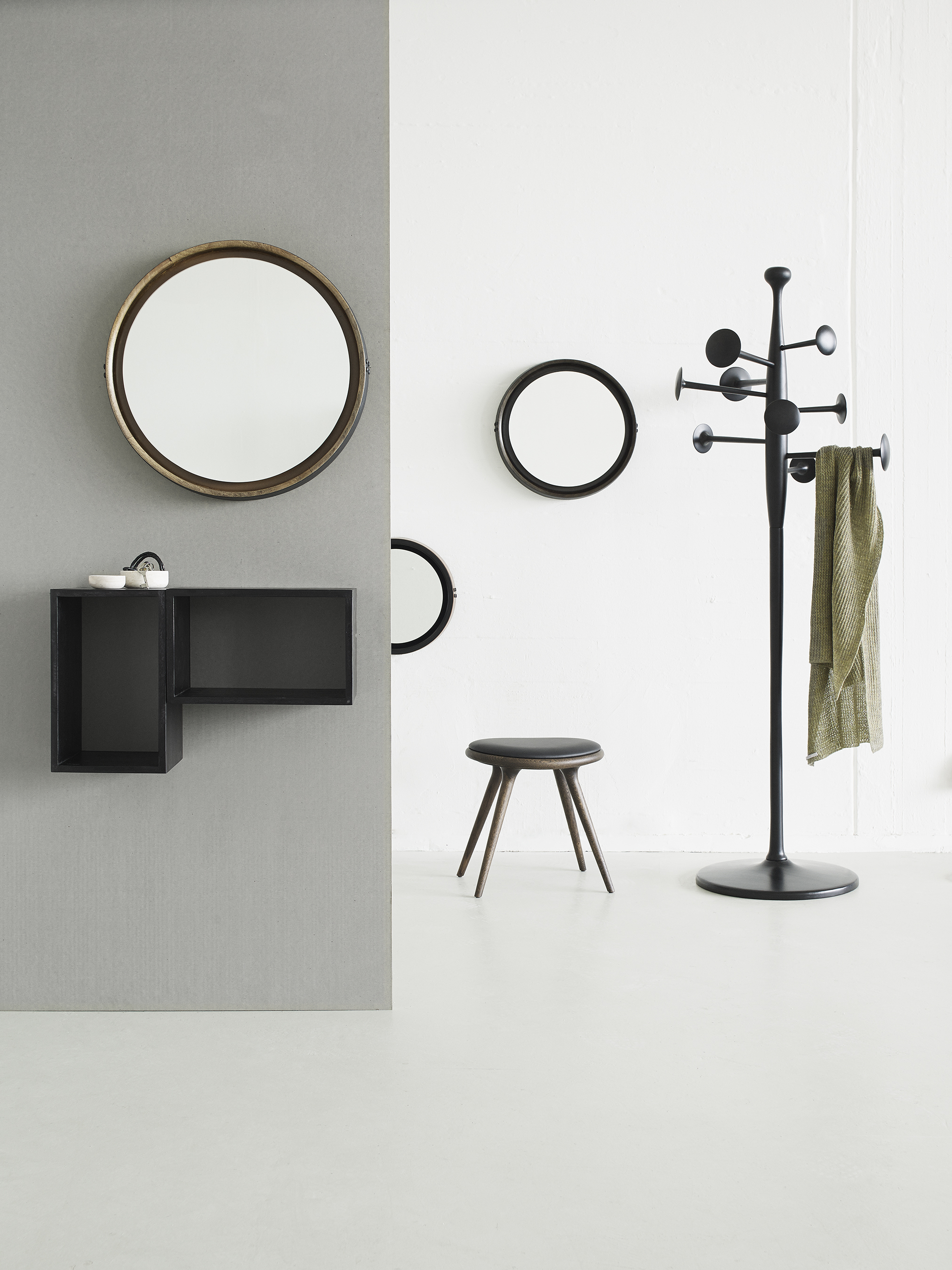 Mater Design Trumpet Coat stand and Sophie Mirror from Mater Design