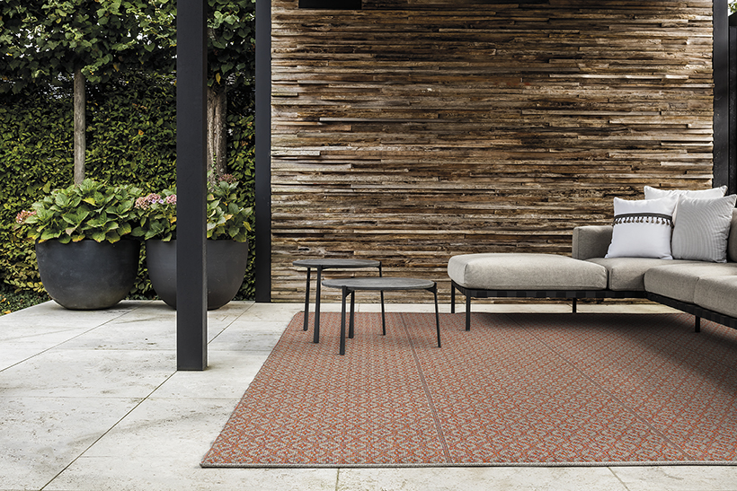 Terrazza Flame outdoor area rug from Limited Edition