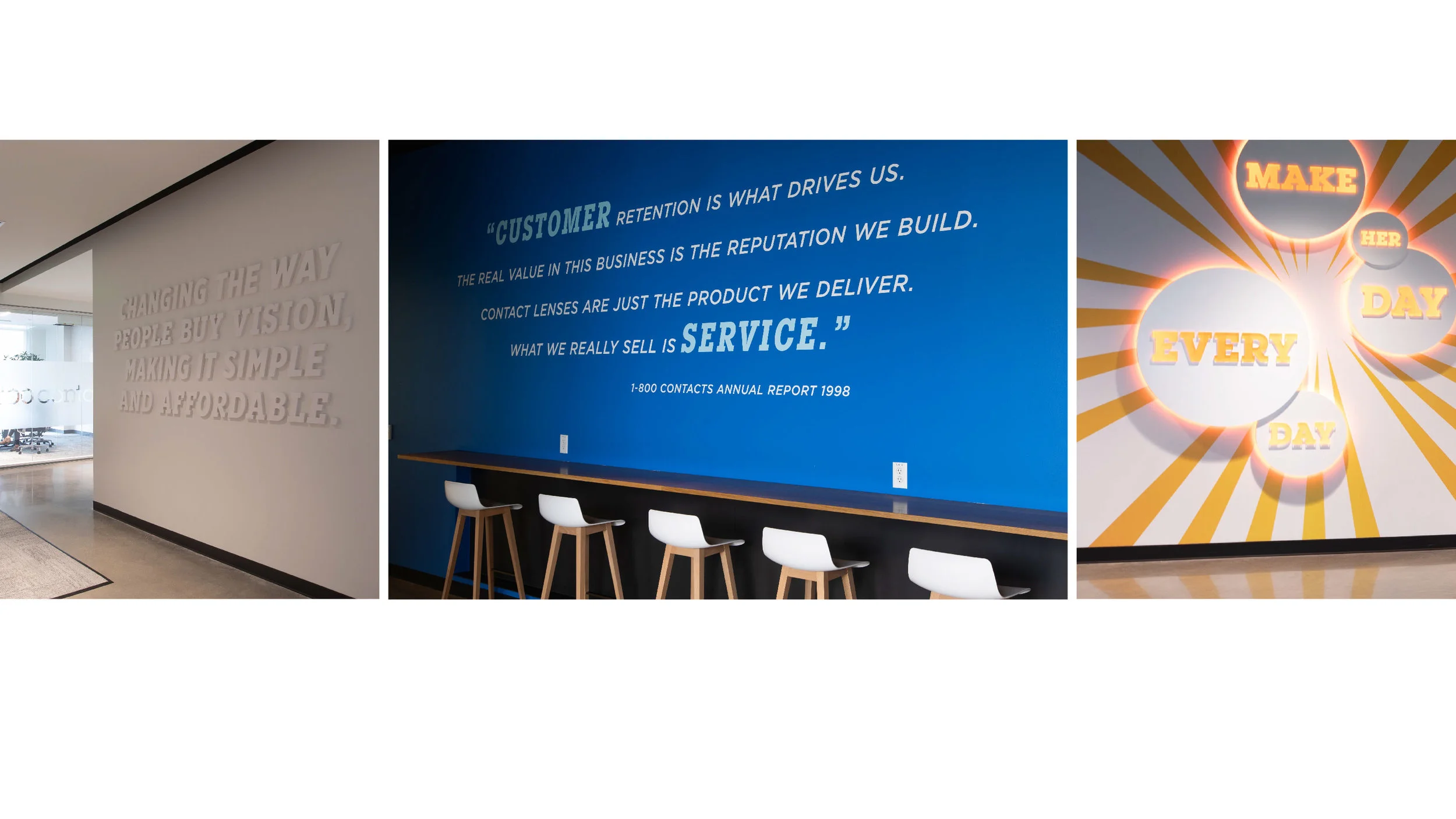 project: 1-800 Contacts corporate office interior role: branding, art direction