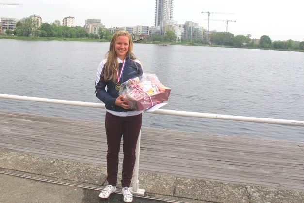 Winning my first open water swim race, CapitalTri