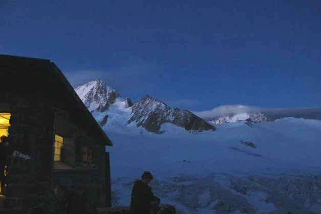 First light setting off from the Albert Premier Hut