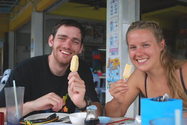 Mango and Durian ice lollies