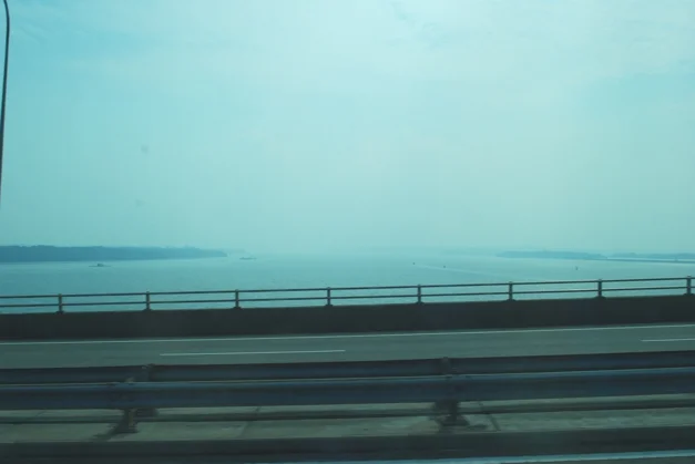 Malaysia on the left, Singapore on the right