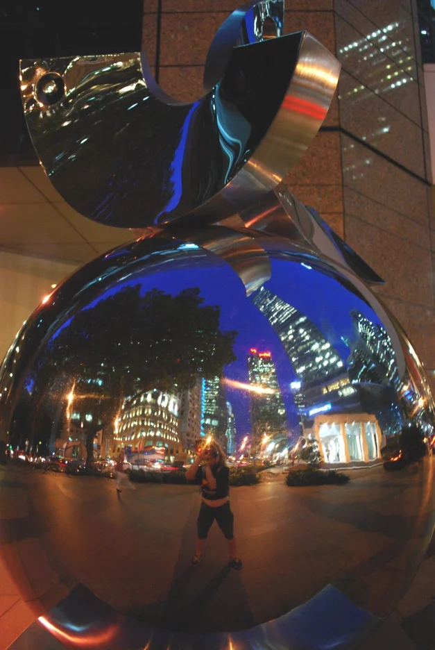 Reflection in statue