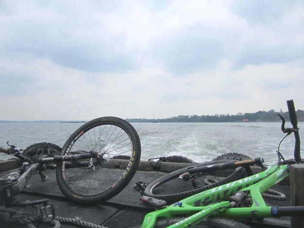 Ferry crossing - the island is only 10 mins from mainland Singapore and a stone's throw from Malaysia