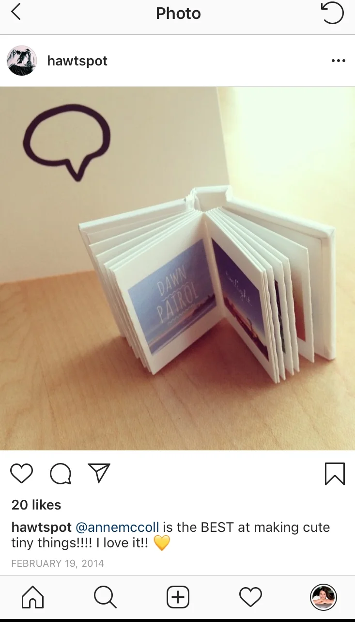 Tiny Books sent out for Valentines.