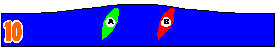 Where there is a clearly rideable left and right shoulder. Surfer B is not entitled to cross under the peak to the shoulder already occupied by surfer A.