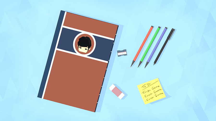 Day 1 - "Stationery" I made this simple scene to get me started and hyped up.