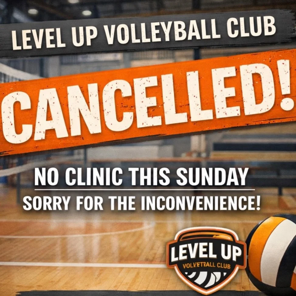 We won&rsquo;t have volleyball clinics this Sunday or next. We will be back March 29th.