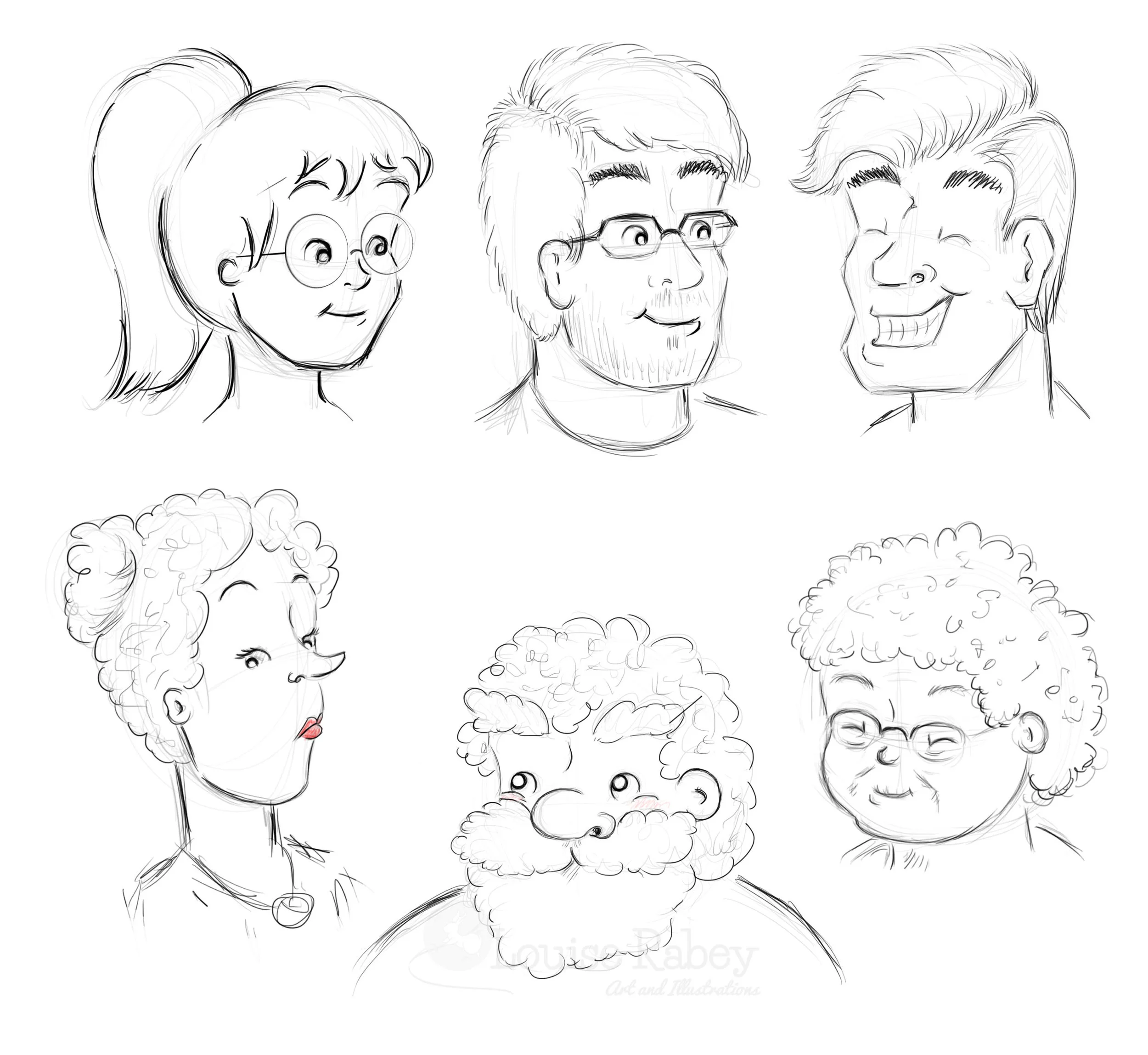 Character portrait sketches - warm up practice