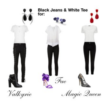 Black Jeans and White Tee for 9 Types of Fantastical Beauty