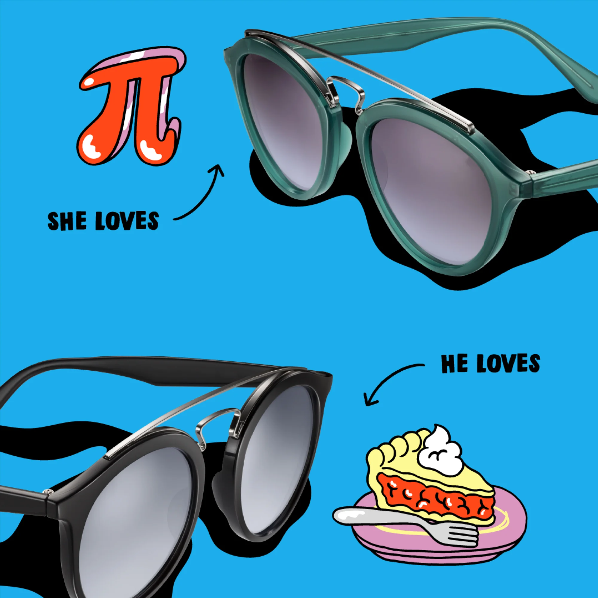 Somehow the two of you just add up // It’s all about being the same but different in matching Gatsby shades #oppositesattract