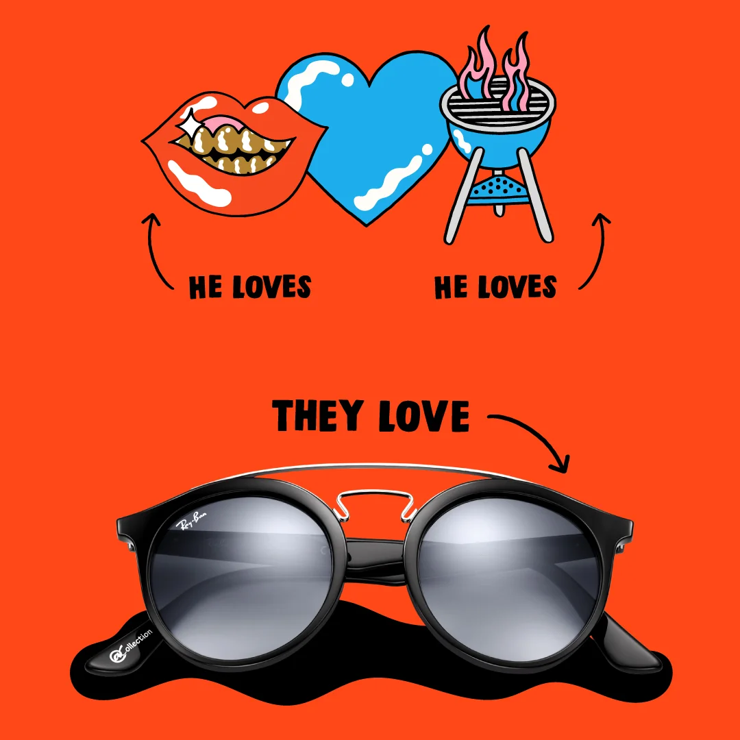 Time to get in each other’s grills // Have an up close and personal V-day with Gatsby shades #oppositesattract