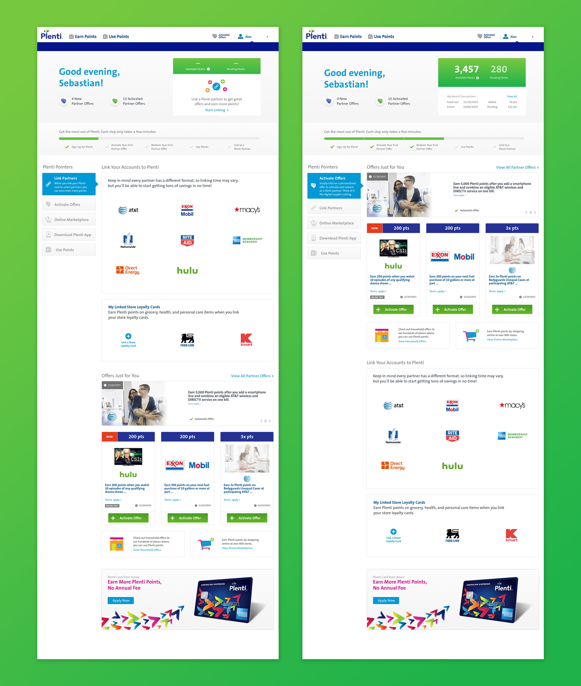 Desktop Dashboard Visual Design for New and Standard User