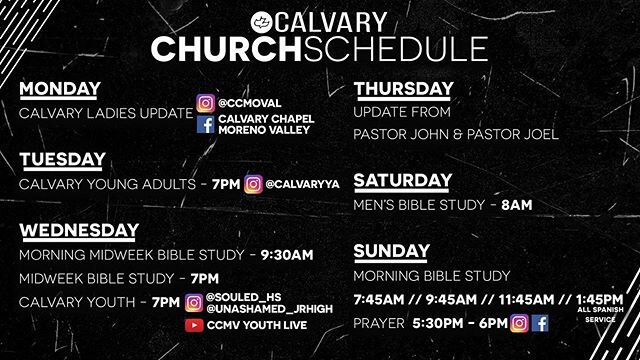 We know you&rsquo;re bored, but pretty much every day of the week something is happening!⁣
⁣
Also we hope you can us tonight for Calvary youth study here on IGTV or at our YouTube channel: CCMV Youth Live ⁣
⁣
#unashamedJRHIGH