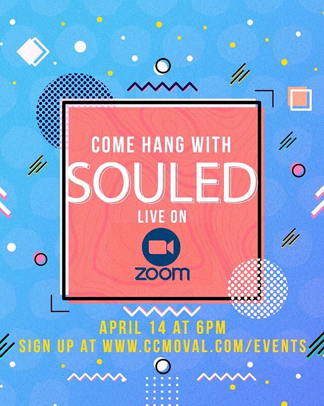 We miss you, We miss you, We miss you!⁣
⁣
Come hang out next next Tuesday night at 6pm via the Zoom App. ⁣
⁣
Sign up at ccmoval.com for further info.⁣
#souledhs