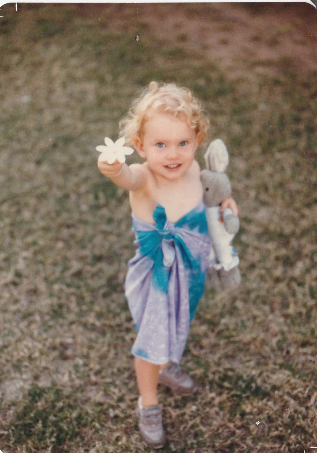  Early flower offering to the camera and audience.