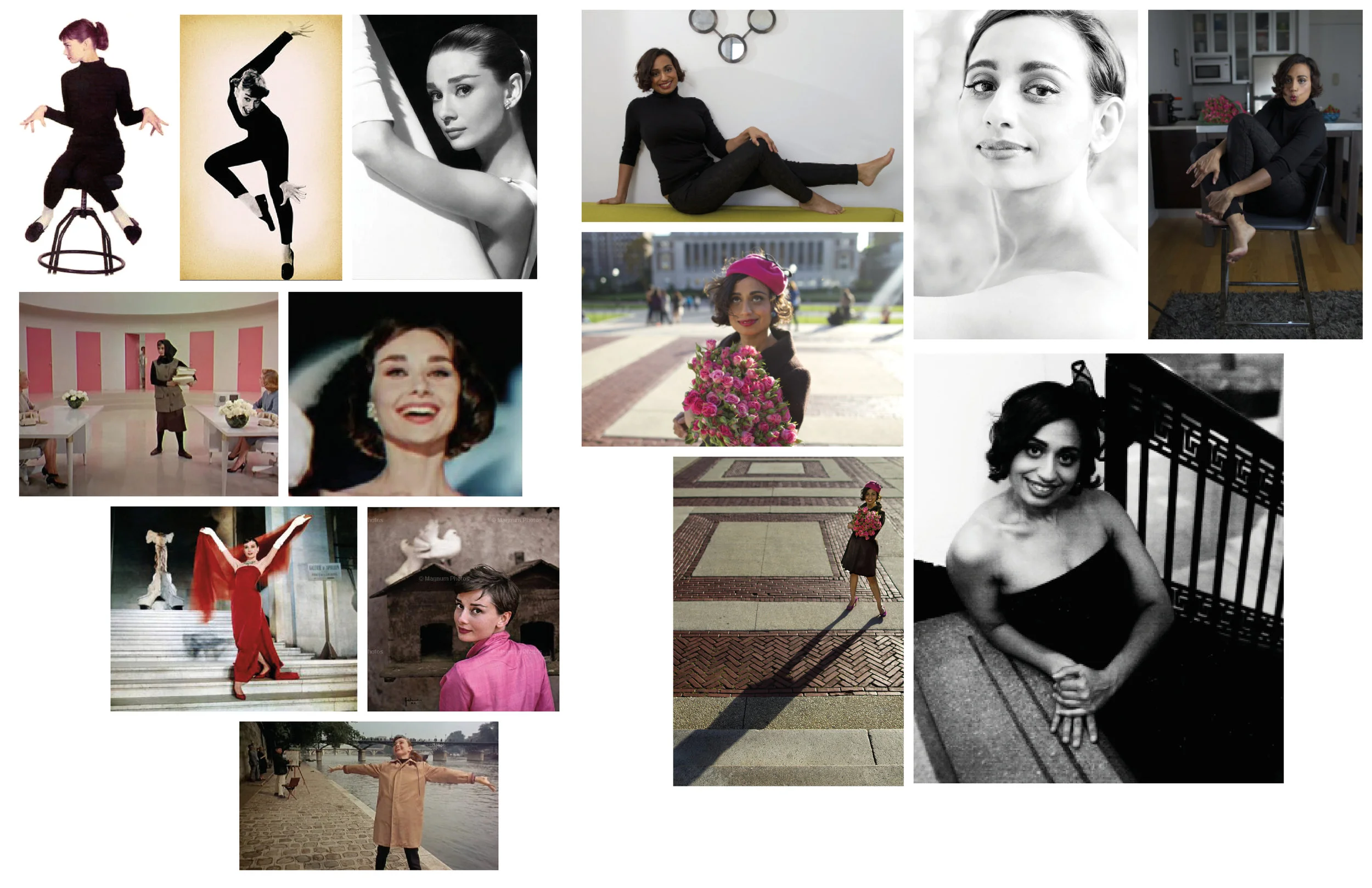 This photoshoot was inspired by a client's admiration of Audrey Hepburn, specifically her role in Funny Face.