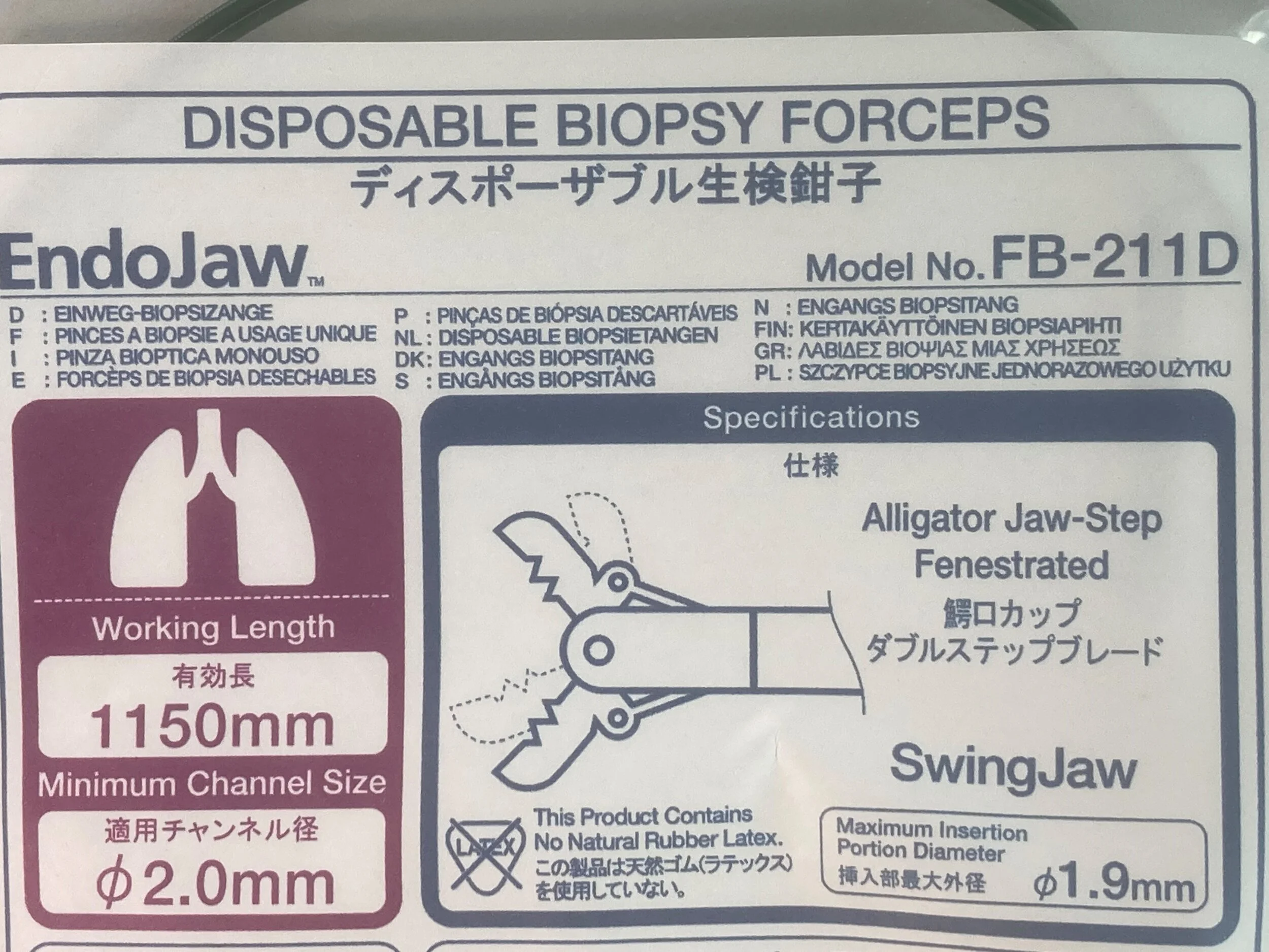 Olympus 00121 Flexible Biopsy Alligator Grasping Forceps 7fr online kaufen