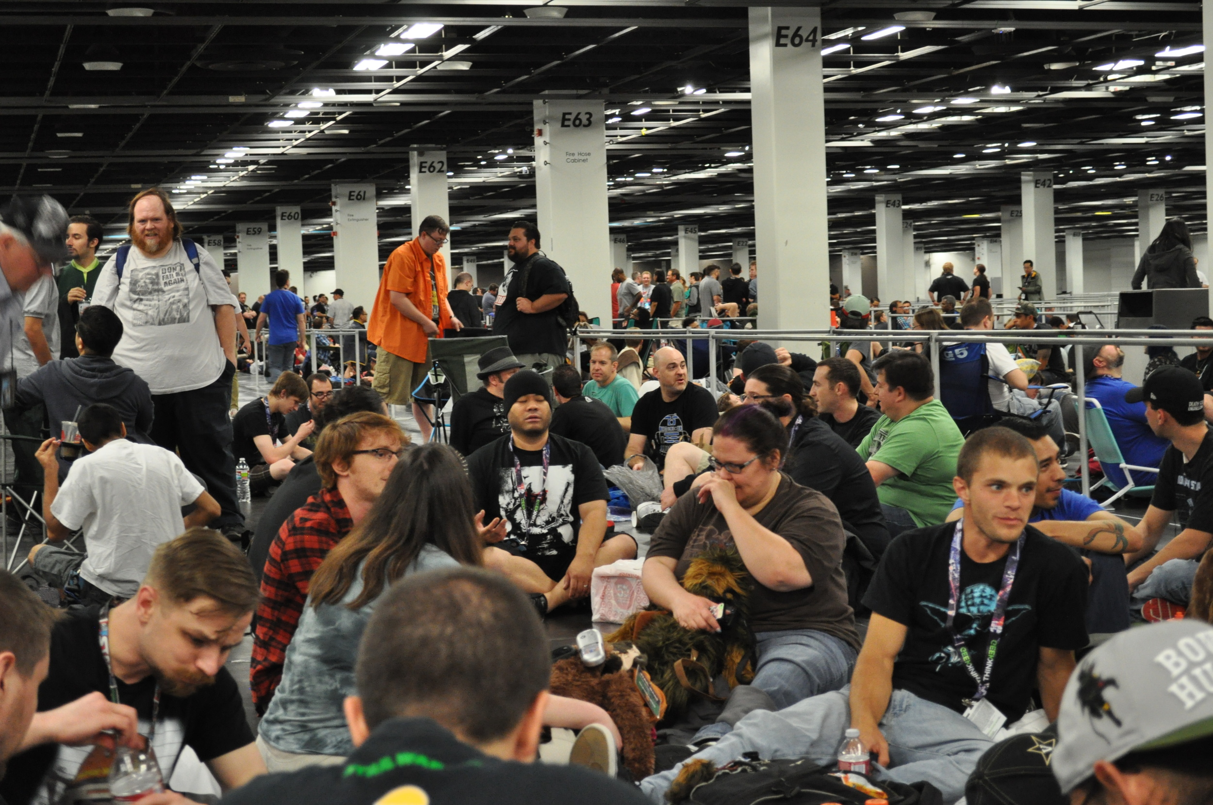 Fans wait overnight for the Celebration Opening Ceremonies.