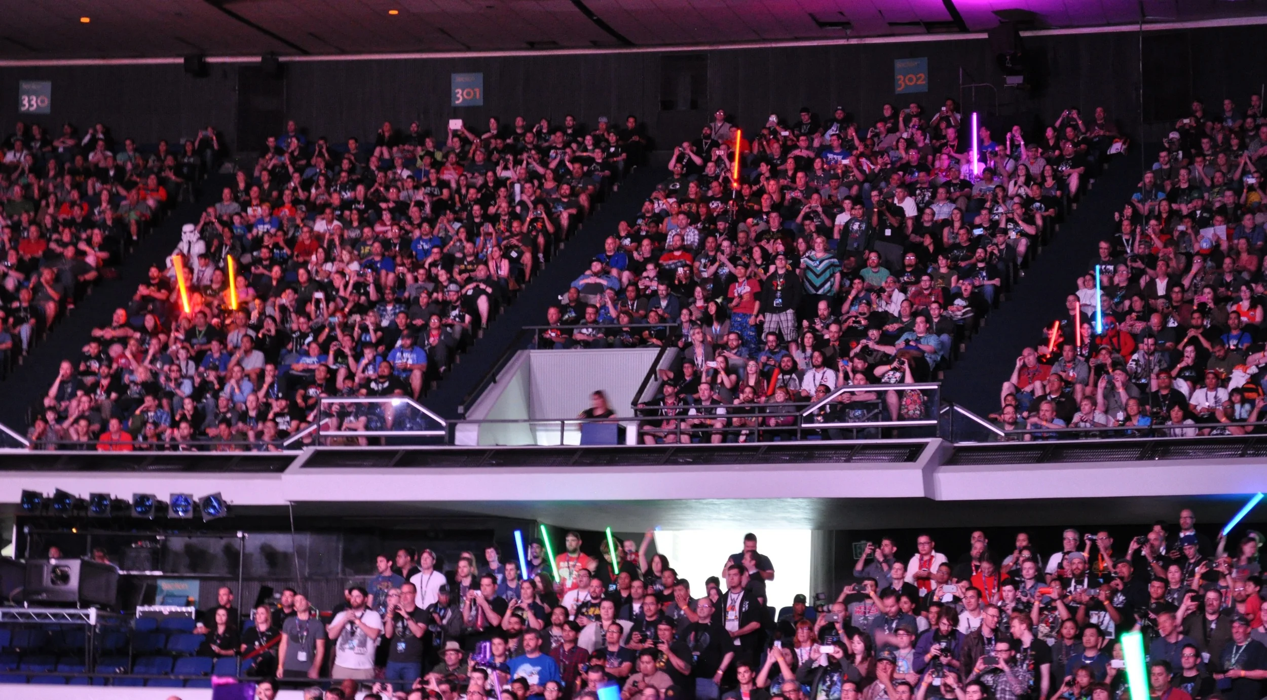 Fans cheer in anticipation of what they are about to see.