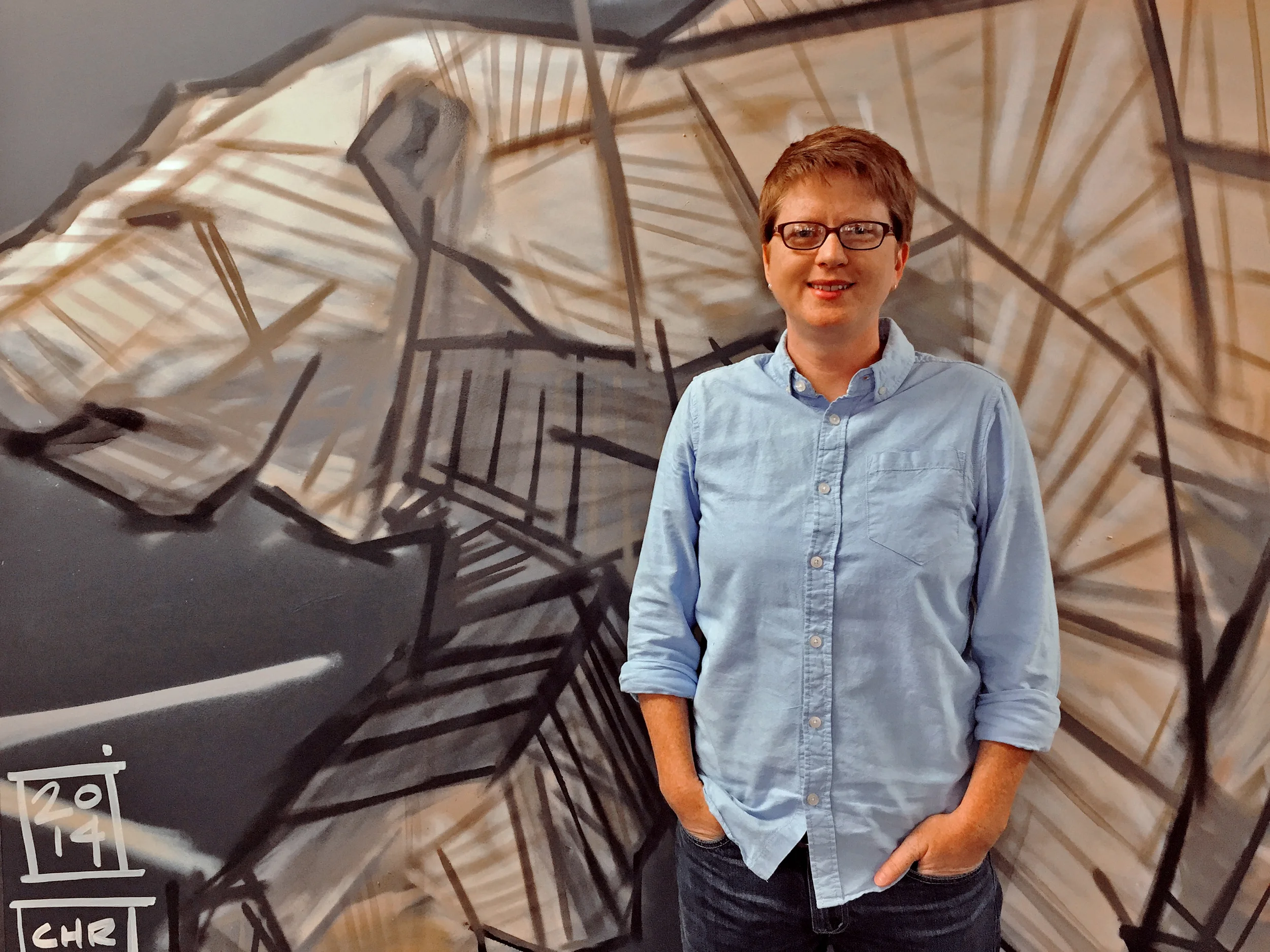 Jennifer Tribe in Auvik Networks' Waterloo office