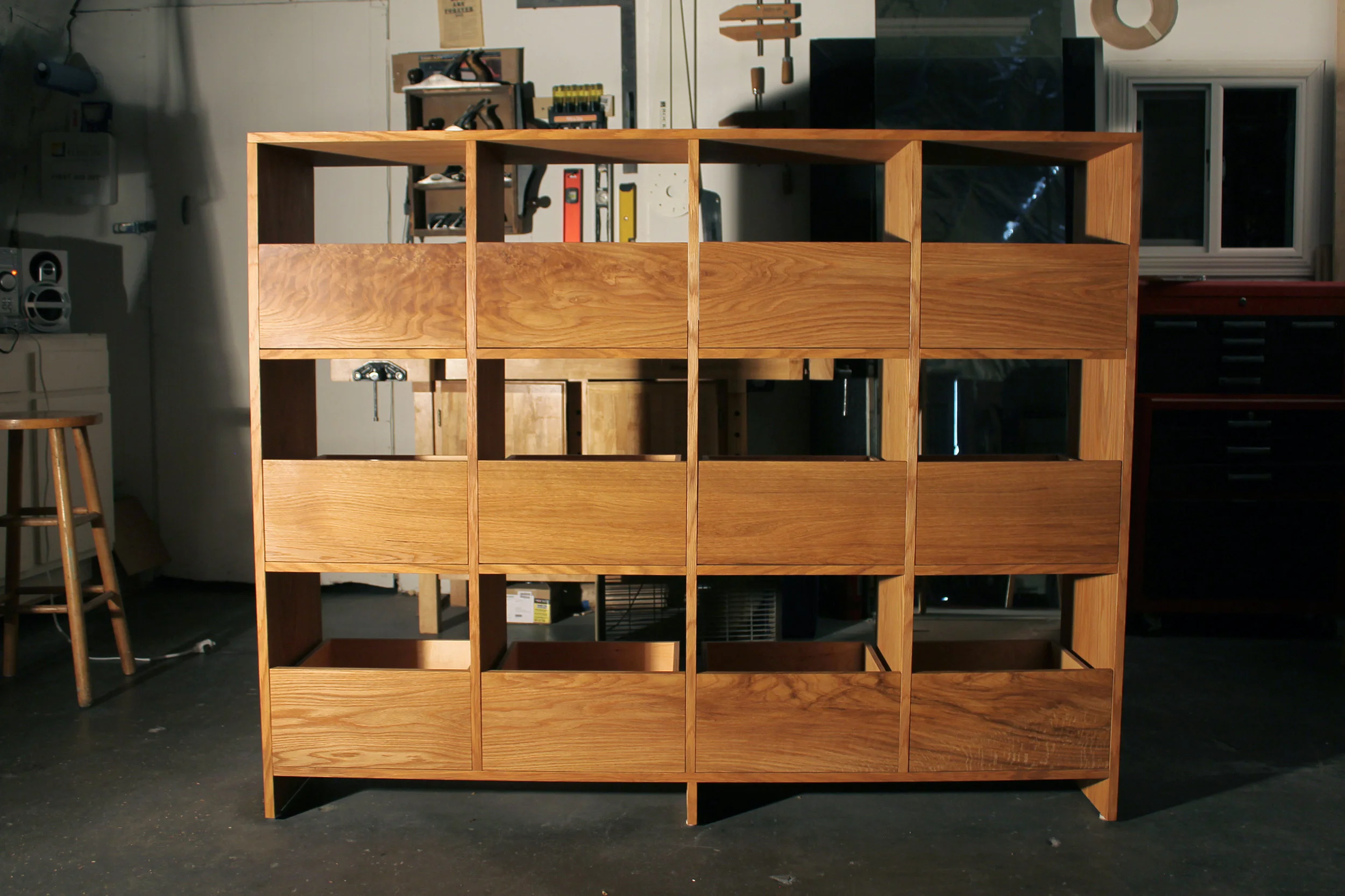 Custom White Oak Record Cabinet