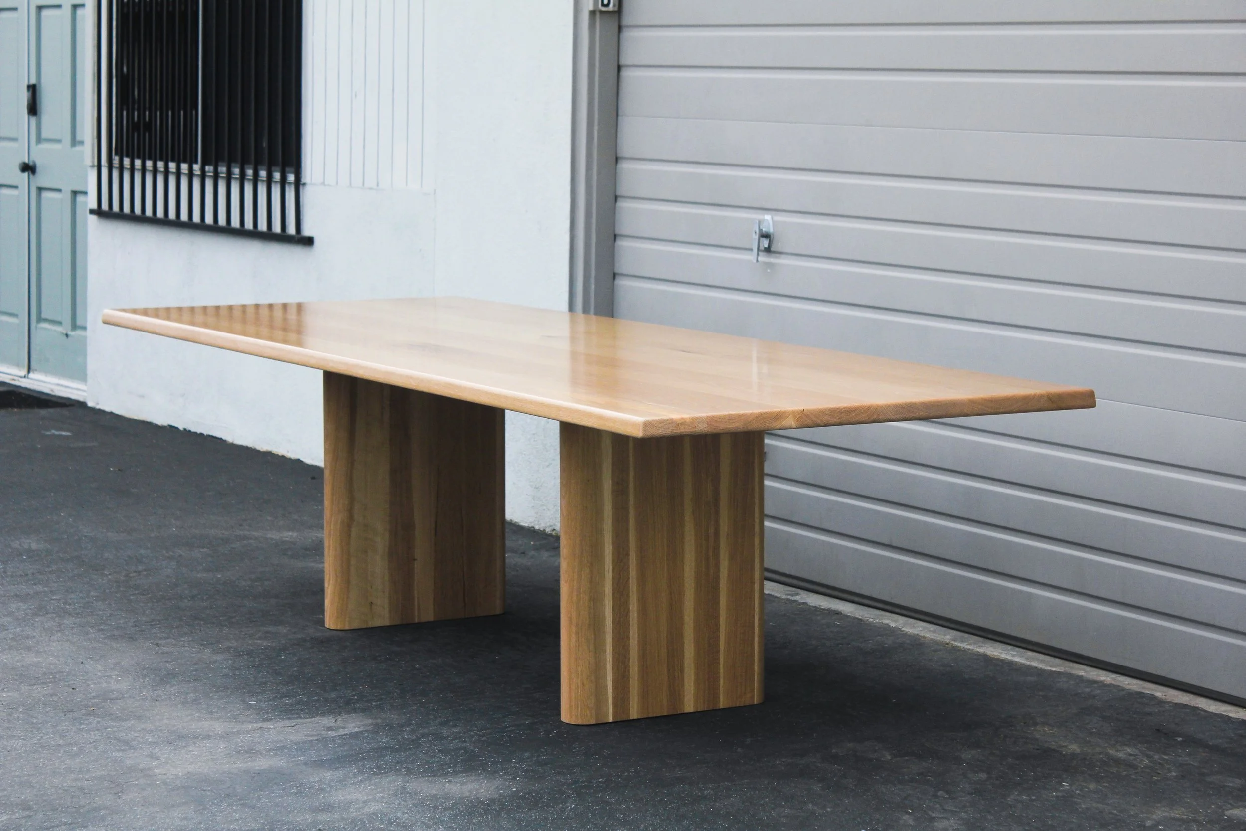 Custom white oak dining table
