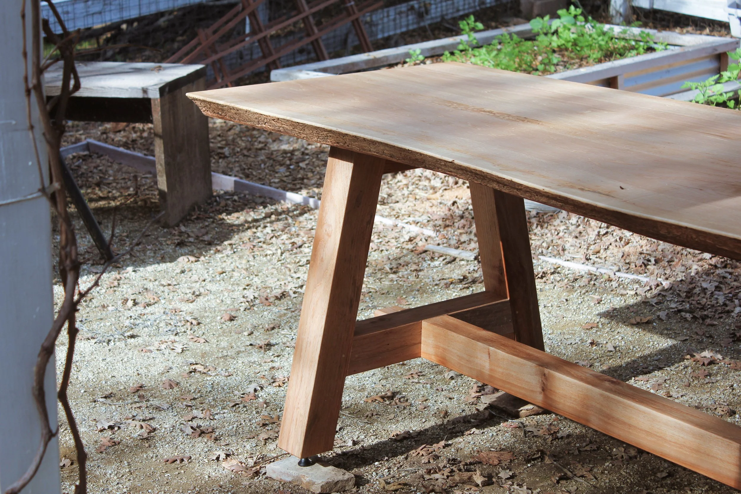 Live edge pecan slab table