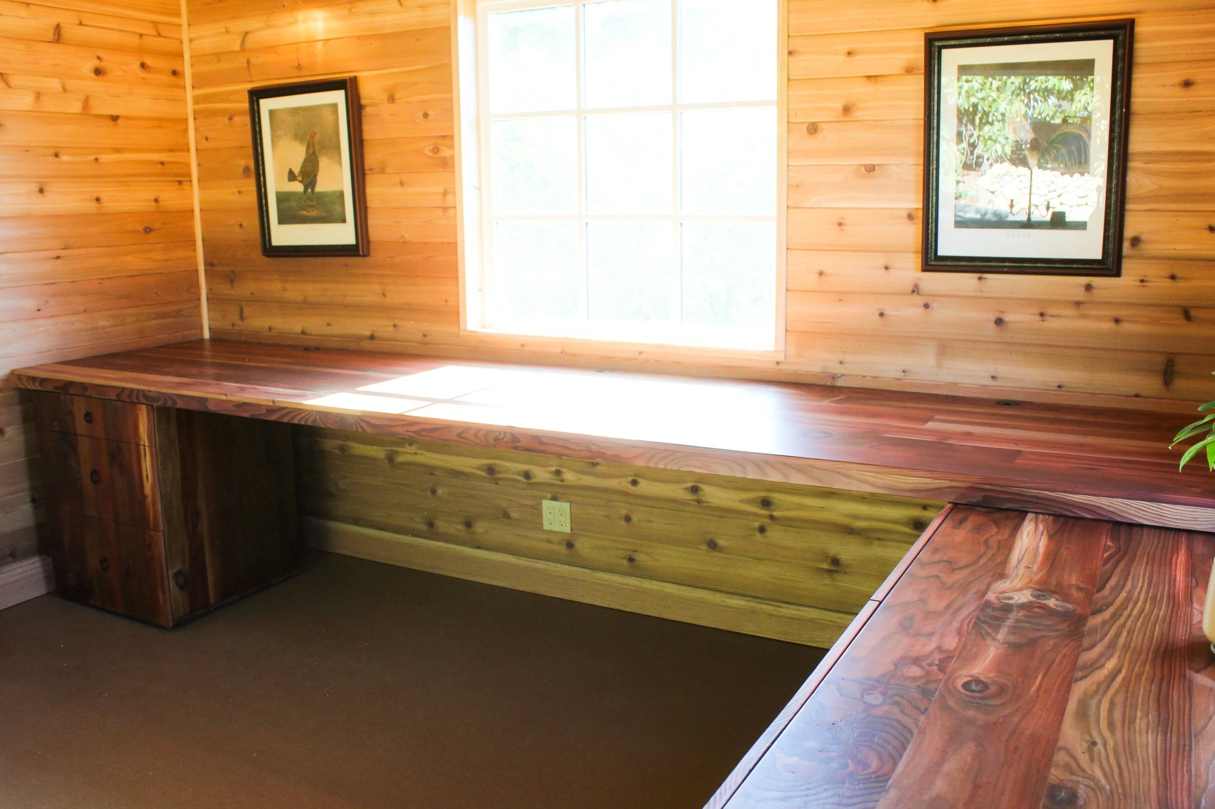 Custom Reclaimed Hemlock desk and cabinets