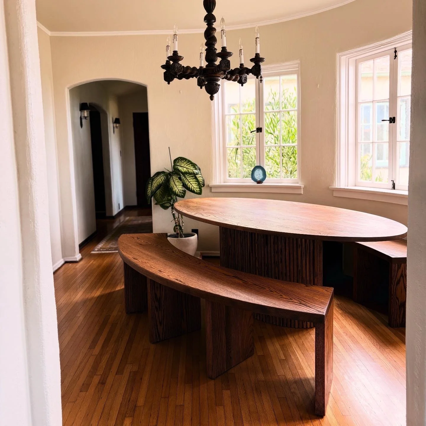 Oak Tambour Dining Table