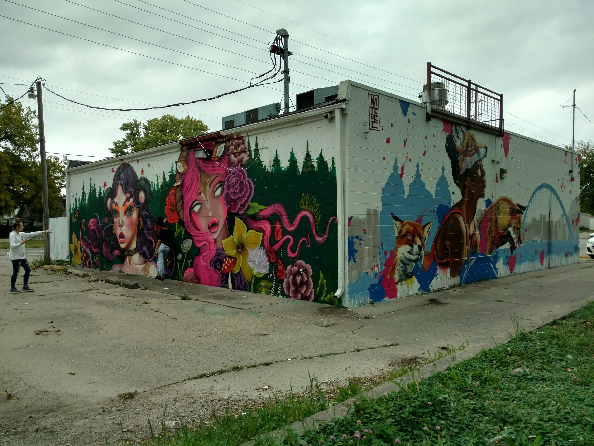 Nate Dee, Amanda Valdes, Didi Contreras Shop N Save Mural - Des Moines, Iowa - September 2017