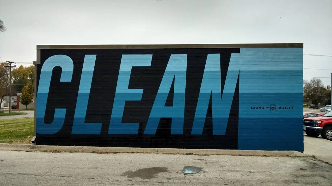 Clean Campaign Mural - Wash-N-Dry Laundry- Des Moines, Iowa - November 2017