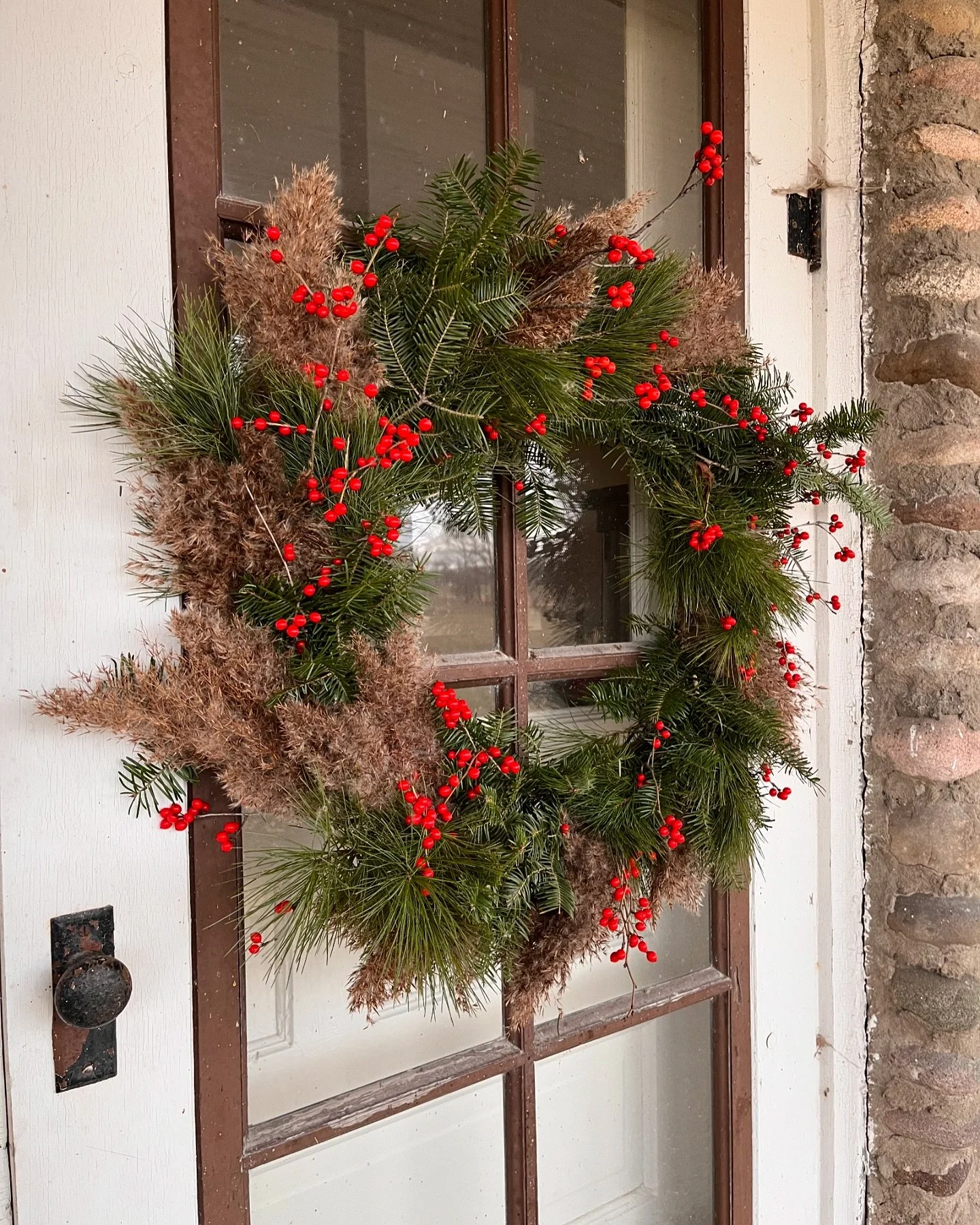 What you can with what you have as my friend @carmellarayone says. 

Wreath foraged farm for my mother-in-law over the holiday break!