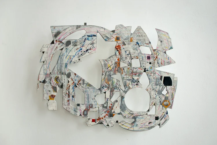 Wet Dreams, 21 3/4" x 17", 1998. Oil and mixed media on wood.