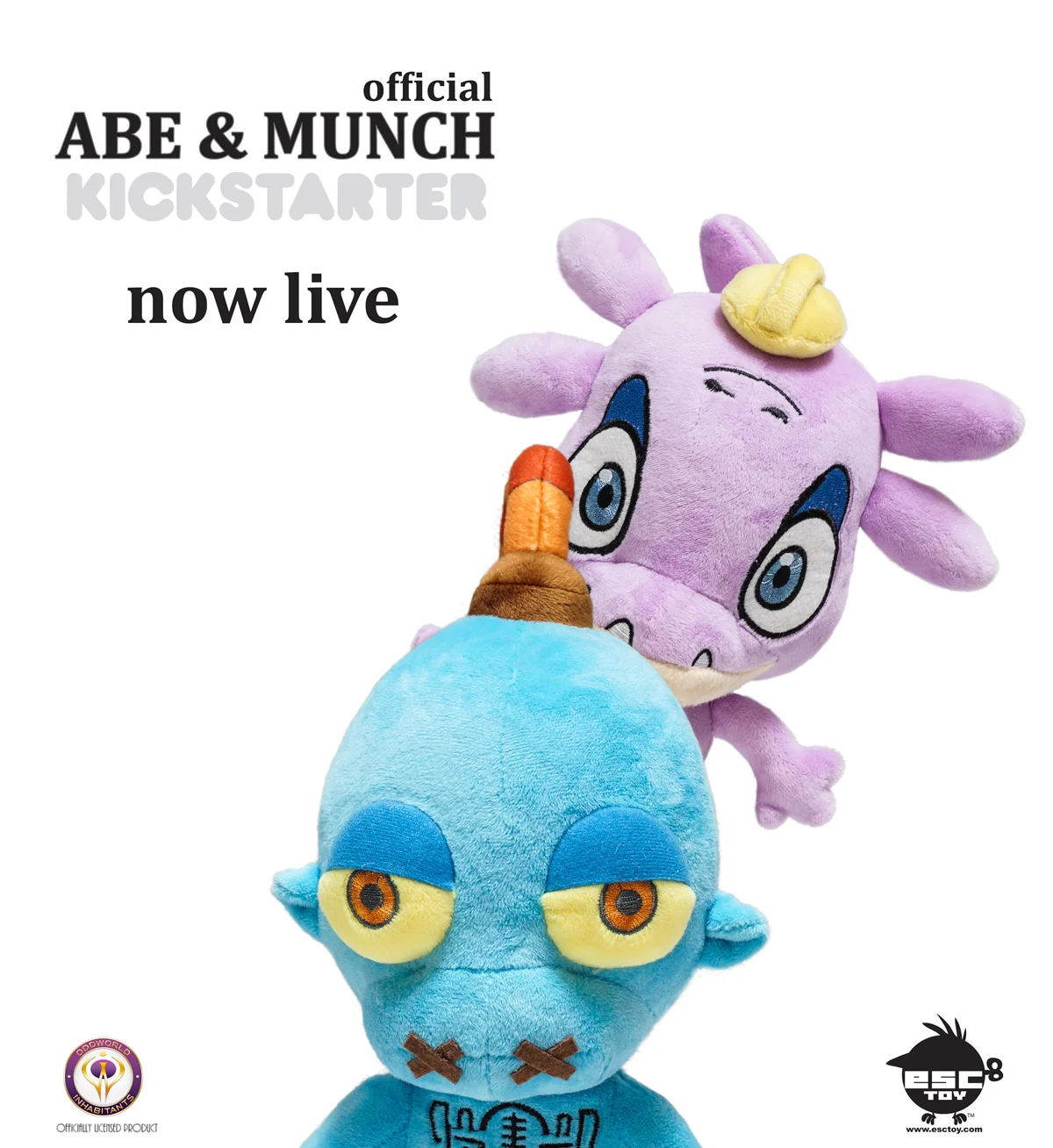 This is the first time that beloved Oddworld brand characters such as ABE & MUNCH are being presented as collectible plush with a sound-chip function. With the blessing of ODDWORLD INC, ESC has now launched a Kickstarter to fund the initial production. Among ABE & MUNCH plush there are a limited edition items that are must haves ODDWORLD fans. Click here to visit the project- https://www.kickstarter.com/projects/731983185/oddworld-abe-and-munch-plush-project Thank you for your support!